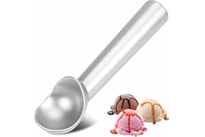 Ice Cream Scoop,Silver Aluminum Ice Cream Scooper,7.3 Inches One-Piece Design Nonstick Cookie Spoon,Durable,Easy to Clean