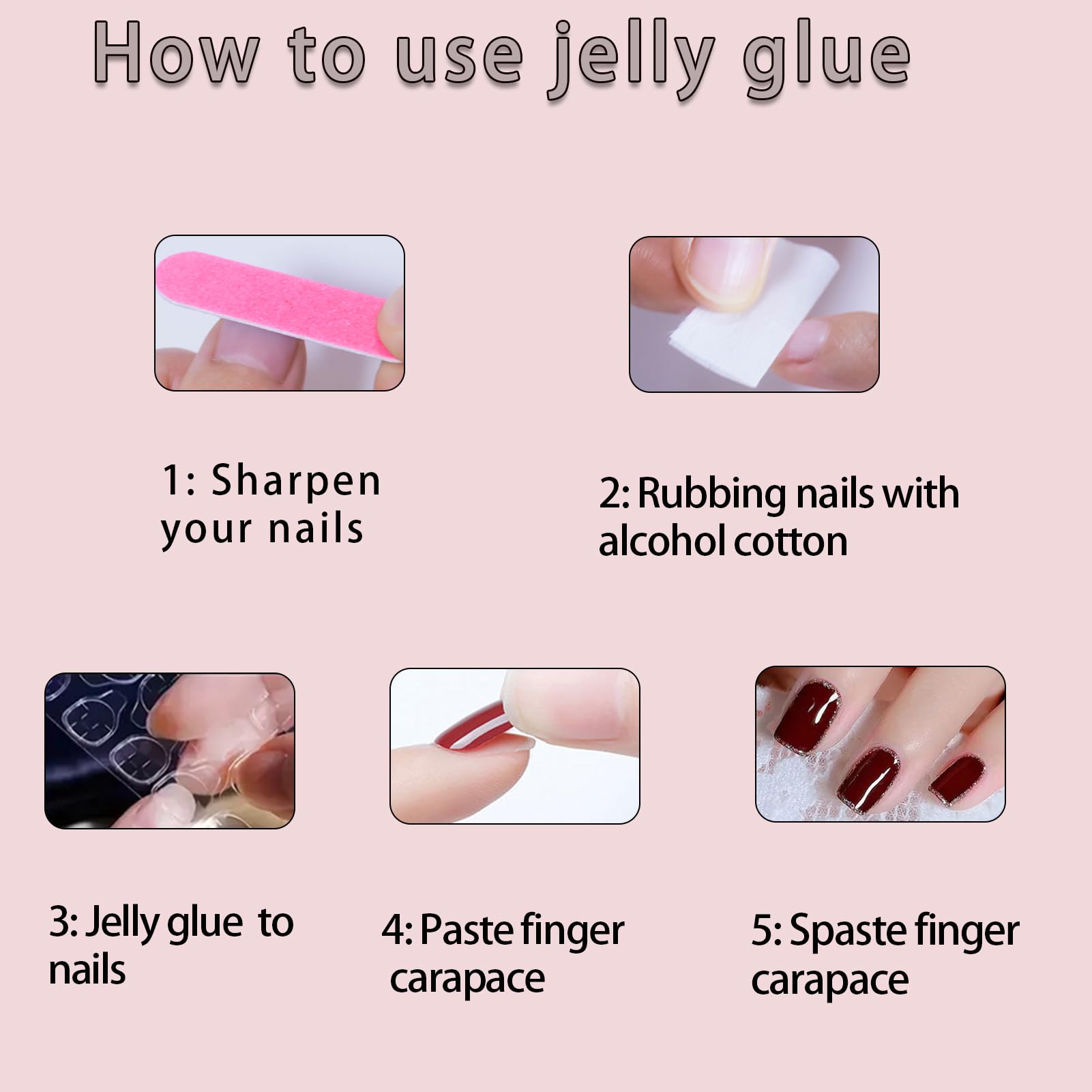 Press On Nails Short，Acrylic Nails Press on ，Short Square Press on Nails Fake Nails Glossy Pink False Nails with Iced Camellia Press ons Designs Artificial Nails Stick on Nails for Women Girls 32Pcs - Image 6