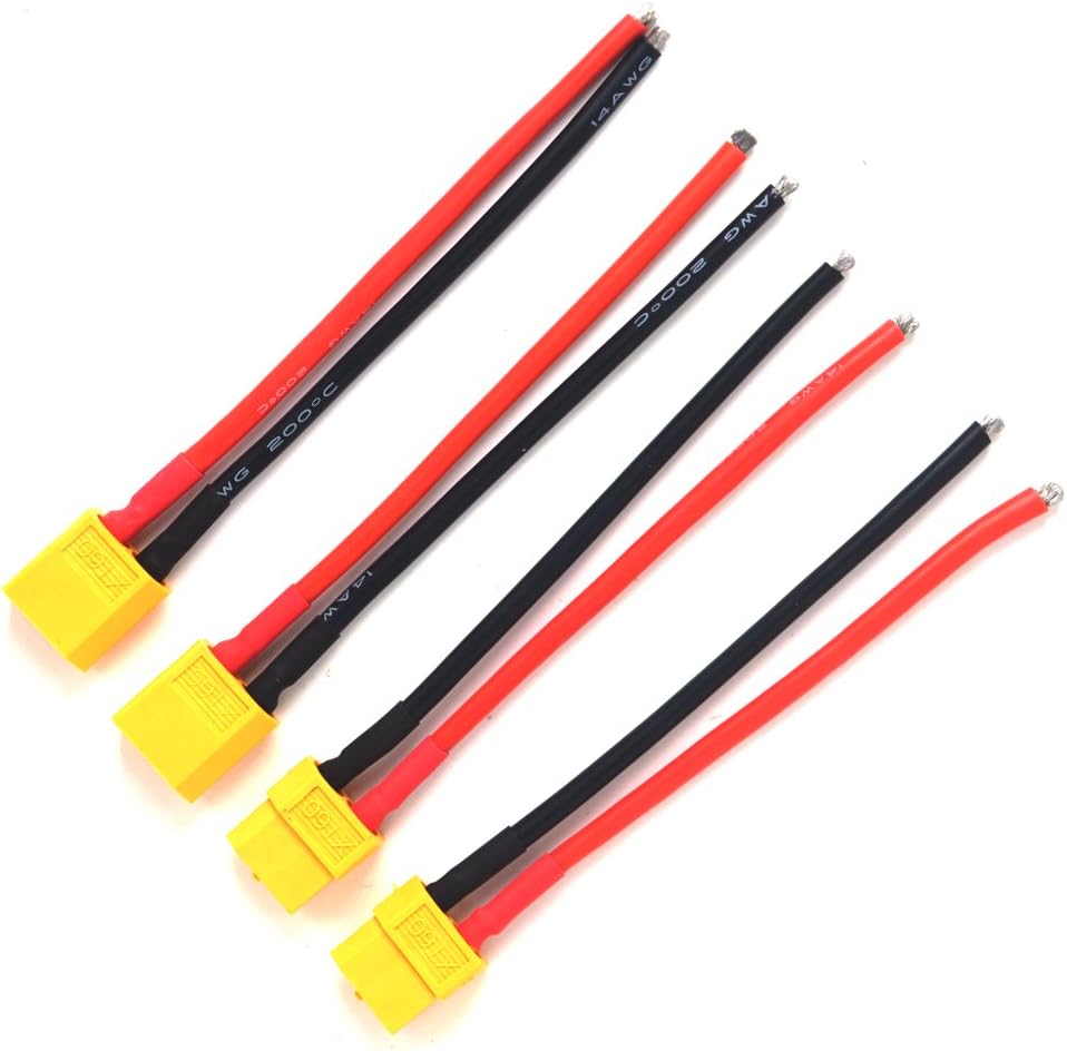 Pardarsey 2 Pair XT60 Connector Female/Male W/Housing 10CM Silicon Wire 14AWG, A11, A11