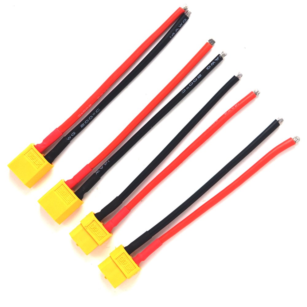 Pardarsey 2 Pair XT60 Connector Female/Male W/Housing 10CM Silicon Wire 14AWG