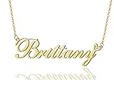 AOLO Brittany Heart Name Necklace 18k Gold Plated