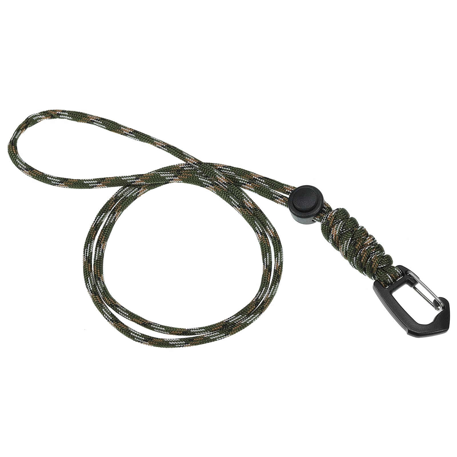 PATIKIL Badge Lanyard 18.8 Inch, Necklace Keychain Cord Metal Clasp Hook Ring Strap for Keys Whistle ID Card Badge Holder, Camo Olive