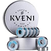 KVENI Ceramic Skateboard Bearings, Longboard Skate Bearings, 8Pcs | ABEC-9 Ceramic Bearings for Skateboarders, Ideal for Street Skating, Skate Parks, Commuting, Cruising, and Downhill Riding