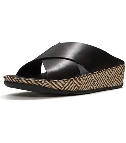 Amazon.com | FitFlop FT5A68-080 Eloise Cork-WRAP Leather Wedge