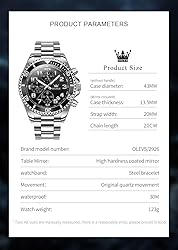 OLEVS Mens Black Watches Chronograph Luxury Dress