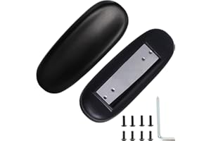 DPWRROT Office Chair Replacement Armrest Arm Pads Caps Fit Univeral Desk Chair Arms 4" 5.5" Mounting Hole with Mounting Hole Patterns Screws (1 Pair) Black