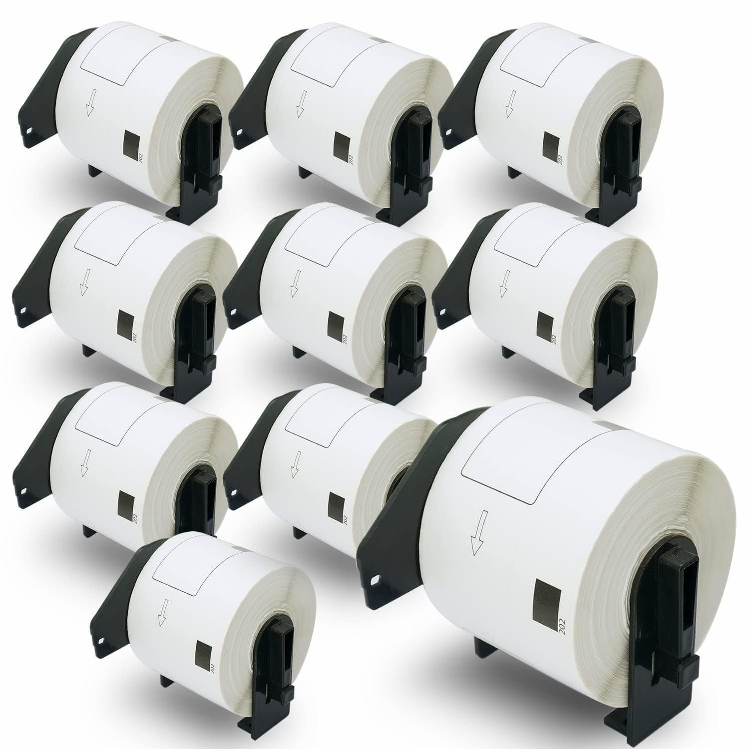 BETCKEY - 10 Rolls DK-11202 Labels, 62mm x 100mm, 3000 Shipping Labels Compatible with Brother QL Label Printers