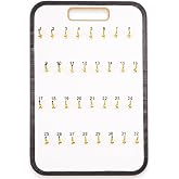 Wuliim Key Board Rack Wall Mount with Self Closing Hooks - 32 Hooks | Garage Key Organizer with Spring-Lock Hooks Set, Car Dealership Hotel Office Key Storage Cabinet (1 Pack)