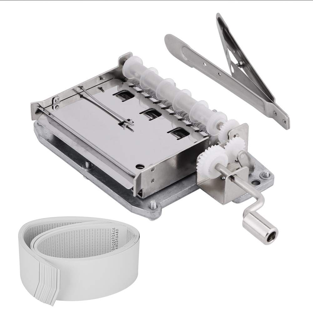 Photo 1 of DEWIN 30 Note Music Box, 30 Note Music Box Movement,DIY Tape Hand Crank Music Box Movement+ Hole Puncher+ 20 Papar Tapes