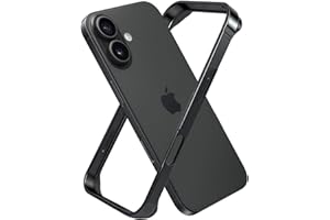 KUGEW for iPhone 17 Bumper Case Metal, No Back Design Compatible with MagSafe, Aluminum Alloy + TPU Bumper Frame Slim Fit Excellent Heat Dissipation 4 Corner Raised Shockproof (Black)