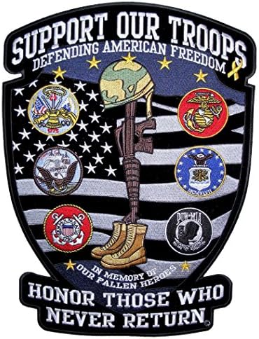 Leather Supreme Patriotic Support Our Troops Military Embroidered Biker Patch