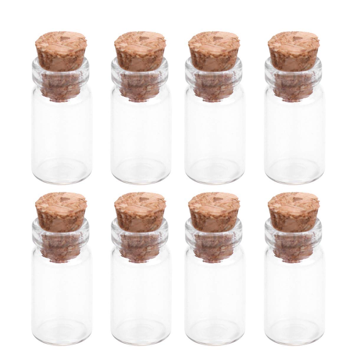 Heallily 25 Pcs Mini Tiny Clear Glass Jars Bottles with Cork Stoppers, Glass Bottles for Decoration, Arts & Crafts, Projects, Party Favors