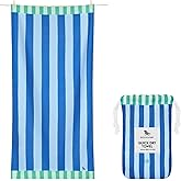 Dock & Bay Beach Towel - Quick Dry, Sand Free - Compact, Lightweight - 100% Recycled - Includes Bag - Blue Sky - Large (160x9