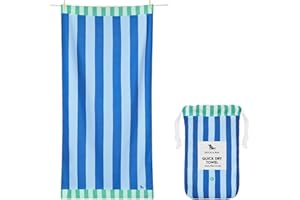 Dock & Bay Beach Towel - Quick Dry, Sand Free - Compact, Lightweight - 100% Recycled - Includes Bag - Blue Sky - Large (160x90cm, 63x35)