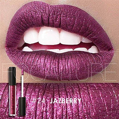 Focallure Lipstick Metallic Purple Lipgloss Makeup Womens Sparkly Glitter Stay On Glitter Long Lasting Glossier Colorstay Liquid Waterproof Lip Gloss