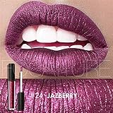 Purple Lipstick Metallic Sparkly Lip Gloss Womens Makeup Stay On Lipgloss Long Lasting Colorful Glossier Waterproof Liquid Lip Stick