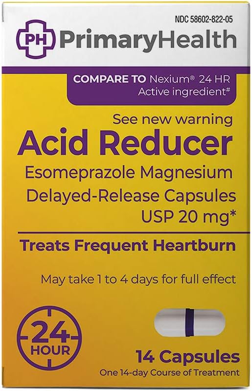 Primary Health Acid Reducer Esomeprazole Magnesium 20mg Delayed-Release Capsules, 14 Count