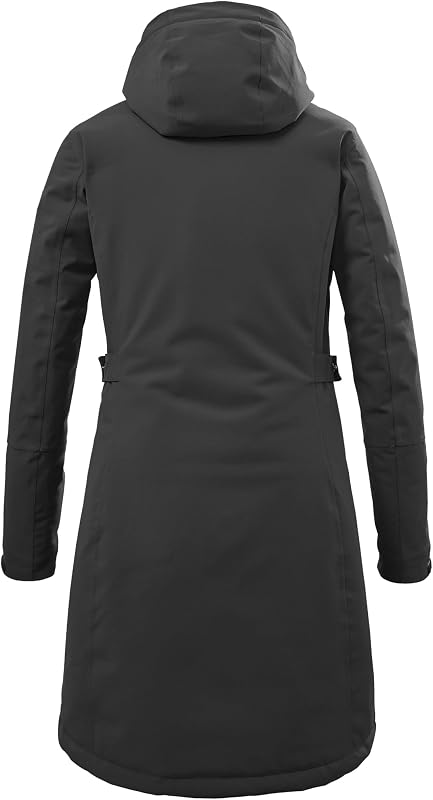 Parka funcional feminino com capuz com fecho - KOW 165 WMN PRK, Preto, Tamanho 38
