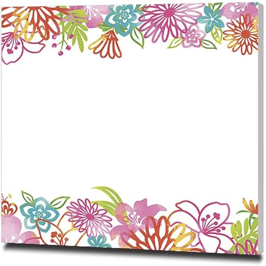 Amazon 春の花のフレームの背景イラスト アートパネル おしゃれポスター 正方形 絵画 インテリア 壁飾り フレーム装飾画 玄関 インテリア モダンアート 木枠セット 50x50cm ウォールステッカー オンライン通販