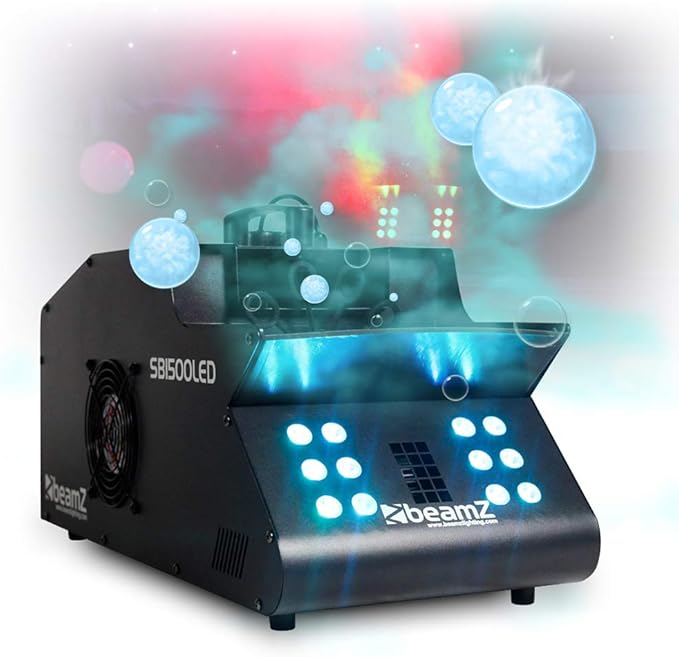beamz DMX Smoke Bubble Machine Colour LED Lights High Output Fog