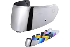 VCOROS I90 Helmet Shield Replacement, I90 Helmet Visor Shield Compatible with HJ-33 Helmet Accessories (Chrome Silver)