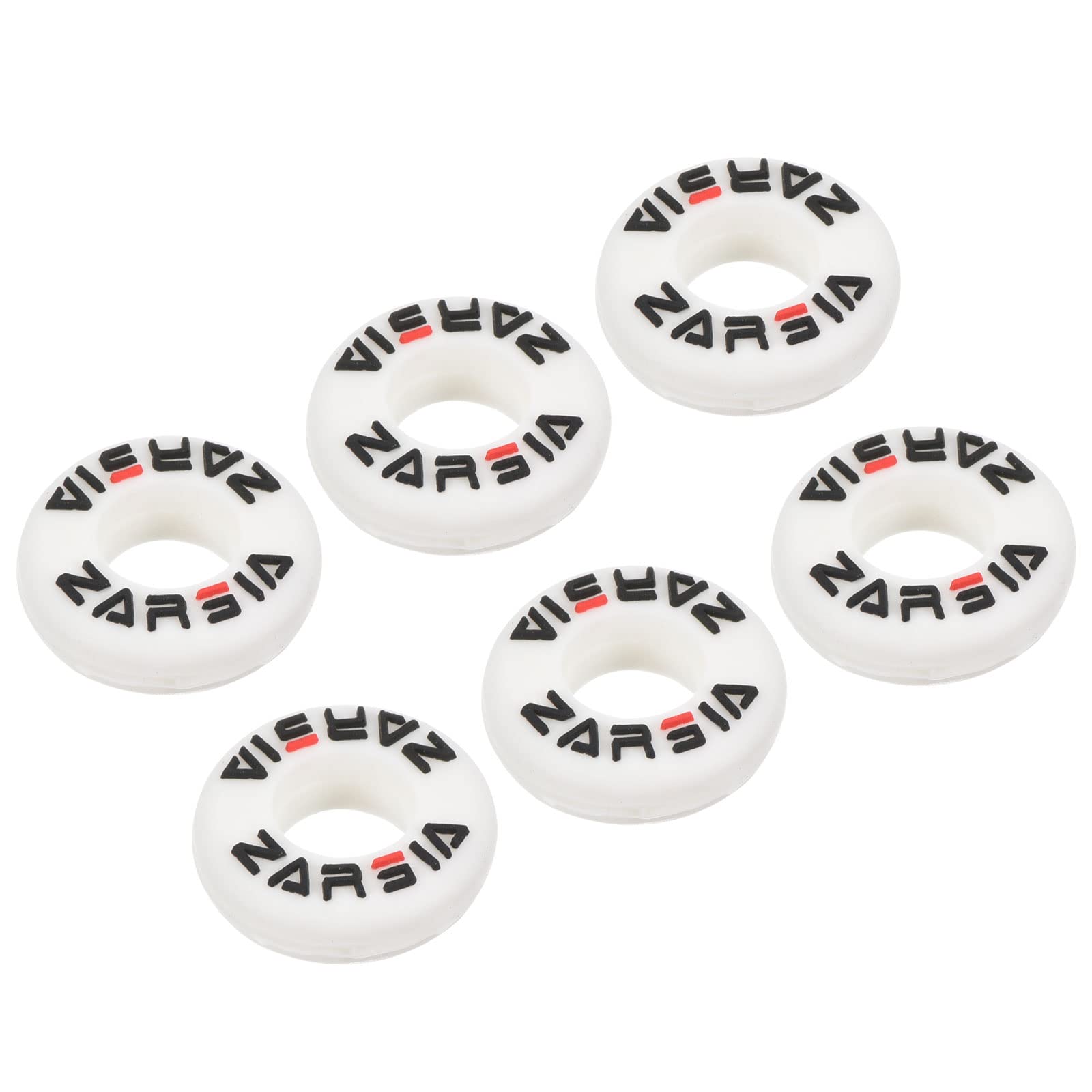 PATIKIL Tennis Vibration Dampener, 6 Pack Round-shaped Silicone Shock Absorber Racket String Damping for Tennis Racquet, White