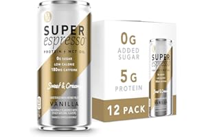 KITU SUPER espresso, SugarFree Keto Coffee Cans (0g Sugar, 5g Protein, 40 Calories) [Vanilla] 6 Fl Oz, 12 Pack | Iced Coffee, Canned Coffee - From the SUPER COFFEE Family