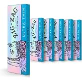 ZIG-ZAG Rolling Papers 1 &frac14; Ultra-Thin (6 Booklets) - 32 Sheets Each - Slow Burning Rolling Papers