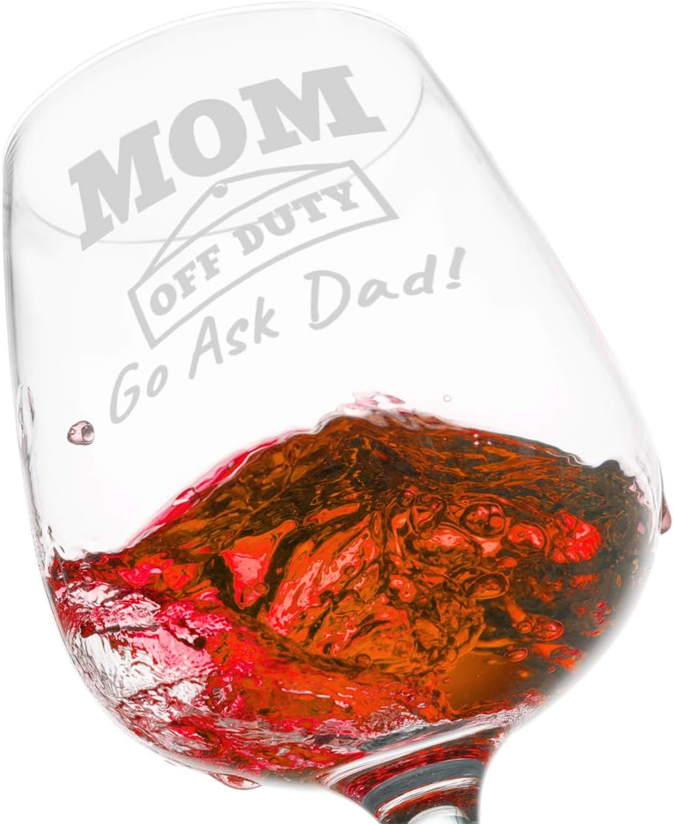 mom off duty wine glass