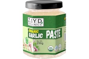ZAYD ORGANICS Zayd Organic Garlic Paste | Fresh Garlic Cooking Paste | USDA Organic | 8.8oz (250g)