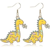Cute Dinosaur Drop Earrings for Women Dino Animal Dangle Earrings Blue Lovely Animal Dangling Earrings Funny Dinosaur Earrings Birthday Gifts for womens
