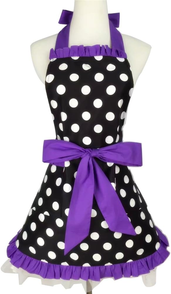 YAKEFJ Aprons for Women Retro Vintage Aprons, Cooking Kitchen Aprons Plus Size with Extra Ties & Pocket 28.3 x 24.7