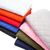 HAORUN Quilted Fabric by the Yard Diamond Padded Material 39X59in，Red | Sewing Non-woven Backing Polyester Insulated Thermal Windproof Home Decor DIY Crafts