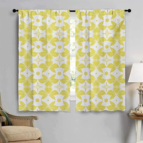 Cortinas verdes y blancas, oscurecimiento, patrón suave con motivos