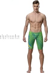 MY KILOMETRE Jammer Swimsuit Mens Solid Endurance Training Green M view 2