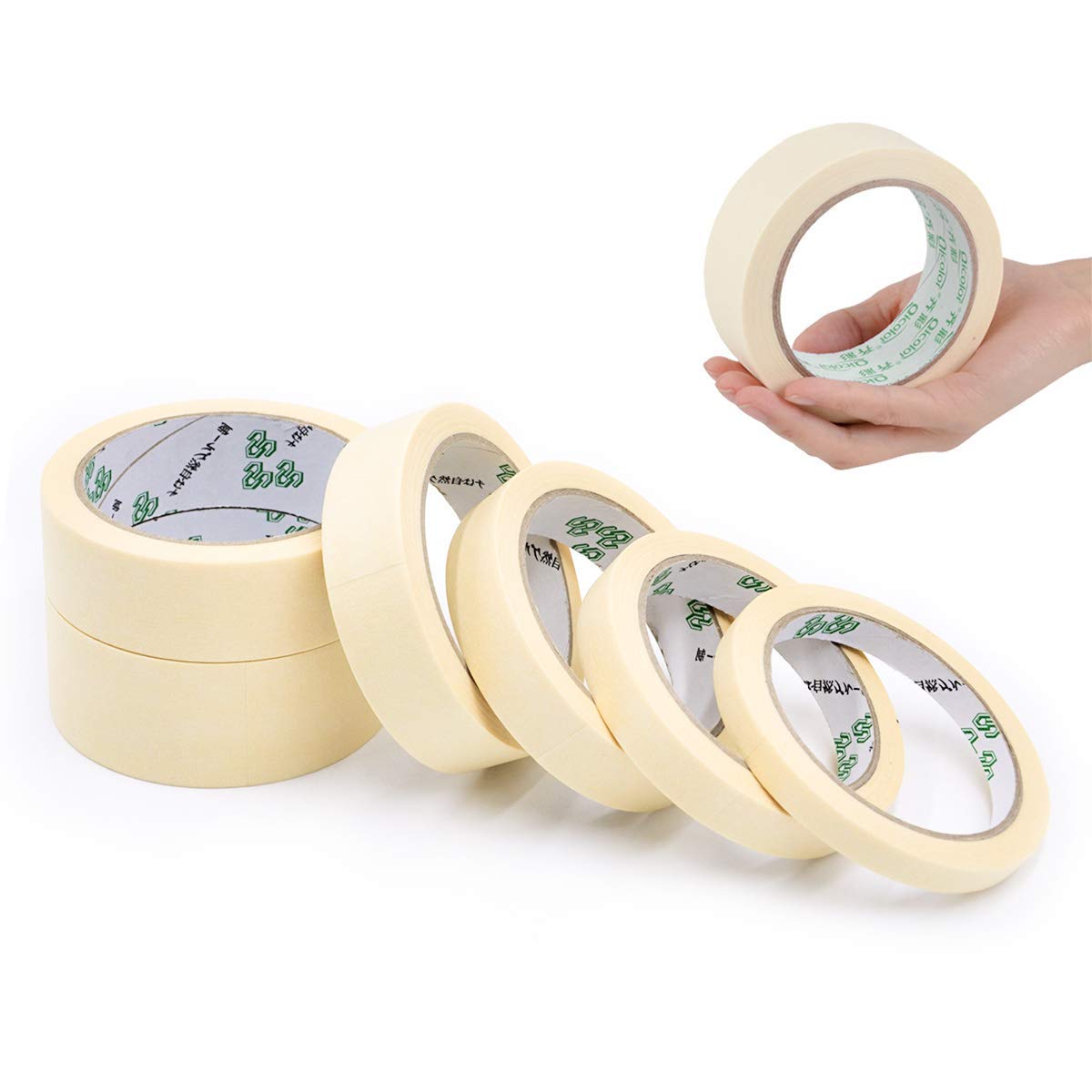 Kit De Rubans De Masquage ACIT - 3 Largeurs (19mm, 30mm, 50mm) - Idéal Pour Peinture, Bricolage Et Carrosserie - Résiste Jusqu'à 60°C