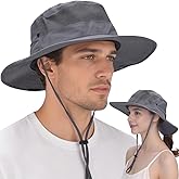 EINSKEY Cooling Sun Hats for Men Women, Wide Brim Bucket Hat UPF50+ UV Protection, Oversized Adjustable Ponytail Packable Hat