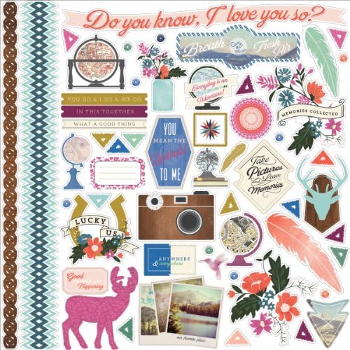 Echo Park Paper WD22014 Wildflower Cardstock Stickers 12 in. X12 in. -Element