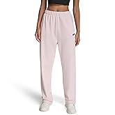 DKNY Womens Flocked Logo Boyfriend Open Leg French Terry Pant