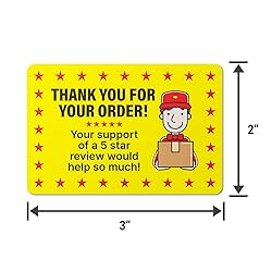 TUCO DEALS - 3 x 2 inch, Rectangle, Thank You for