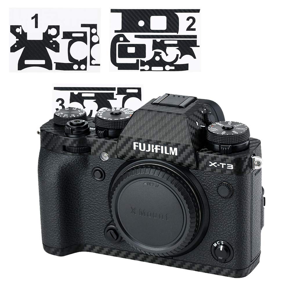 KIWIFOTOS Anti-Scratch Camera Skin Sticker for Fujifilm X-T3 Body Wrap Protective Film - 3M Stickers DSLR Camera Body Cover Protector, Carbon Fiber Decals