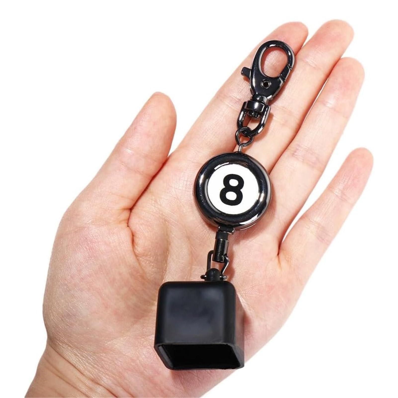 VIFER Chalk Holder Retractable Billiards Snooker Pool Cue Chalk Holder Portable Drawing Belt Clip Key Ring Snooker Billiard Accessories, Black