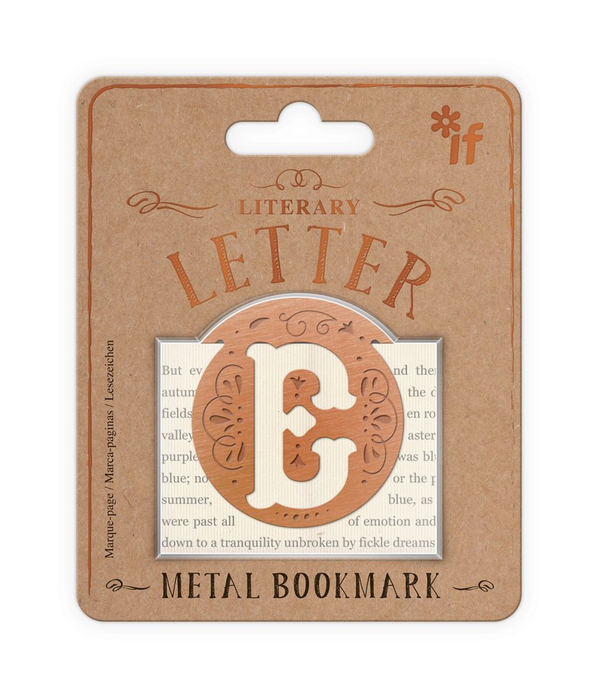 Literary Letters Metal Bookmark - Letter E