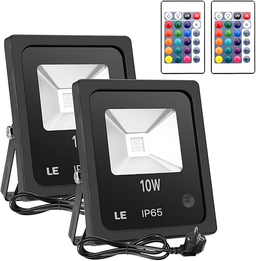 Lighting EVER - LED 2 focos de 10 vatios, 16 colores y 4 modos ...