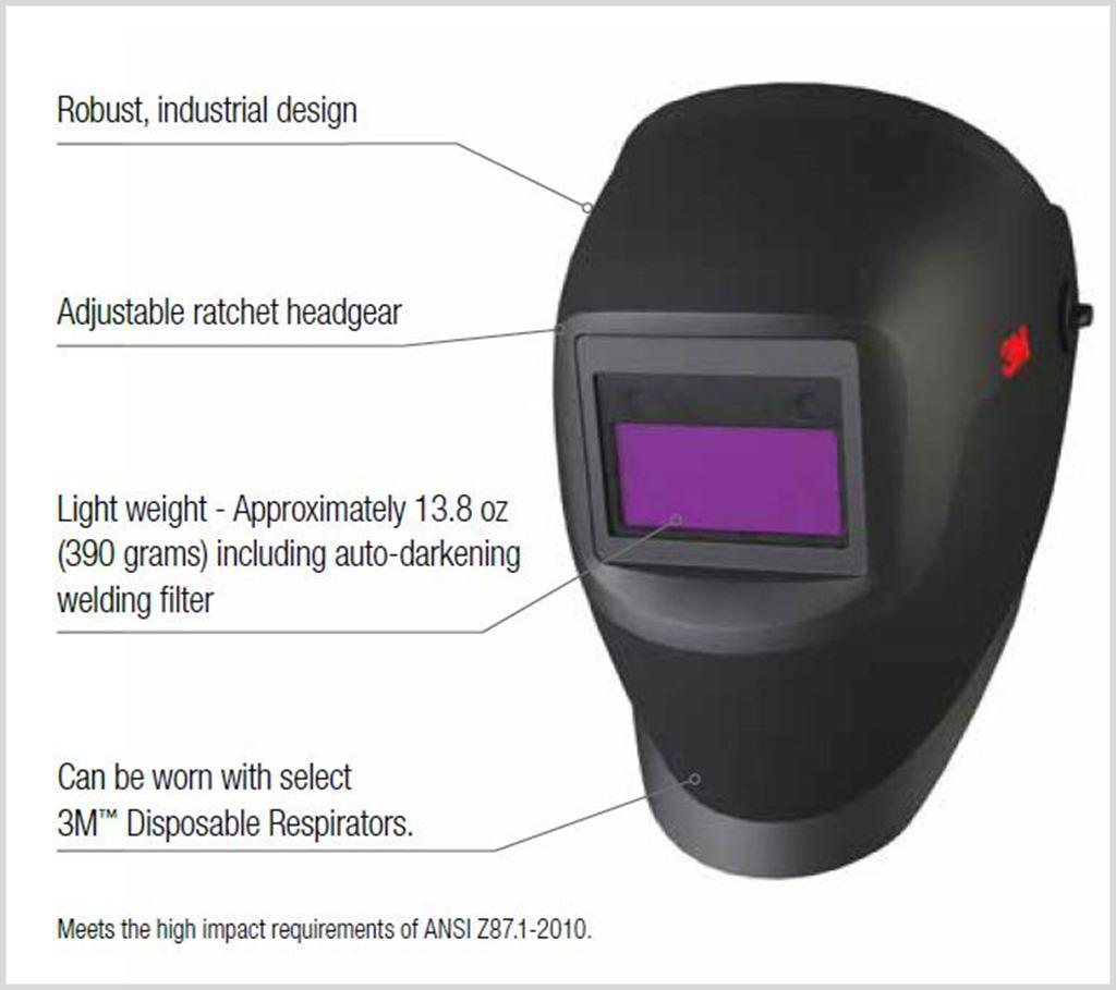 3M Welding Helmet 10 with AutoDarkening Filter 10V, Welding Safety