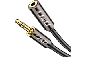 J&D 3.5mm Auxiliary Audio Extension Cable, Gold Plated Copper Shell Heavy Duty 1/8 inch TRS Male to Female Stereo Audio Adapter for Home/Car Speakers, Smartphones, Headphones, Tablets, 3 Feet