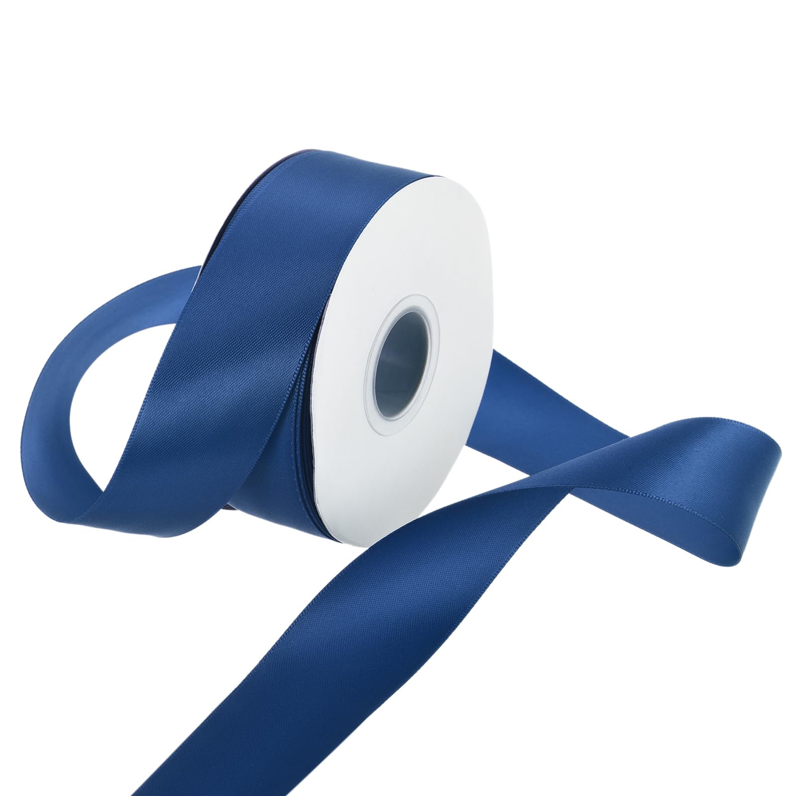Rebower 38mm Satin Ribbon 23m Thick Double Face Grosgrain Silk Ribbon, [for Gift Wrapping, Hair Bows, Wedding, Cake, Flower] - 25 Yard/75ft/Navy Blue