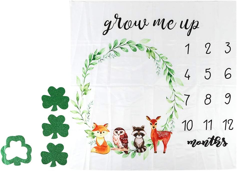 Ruiqas Baby Milestone Blanket Boys Girls Photography Props Growth Record Blanket Photo Props