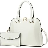 Patent Leather Handbags Shiny Shoulder Bag Elegant Top-handle Purse Come with MINI Clutch for Women