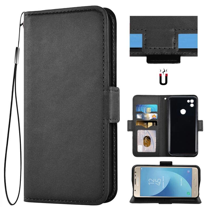 Auotu PU Leather Flip Wallet Mobile Phone Case Cover for Gigaset GS5 / Gigaset GS5 Lite Smartphone (Black)